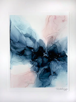 Blush and Deep Water Blue Print
