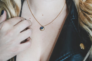 Dainty Gold Crescent Necklace