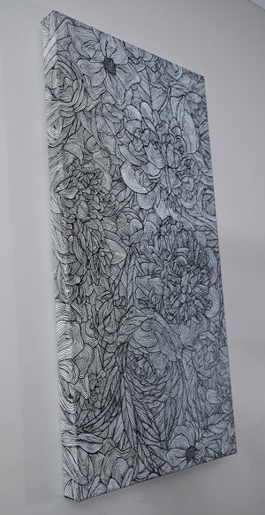 Floral Line Drawing IV 15x30"