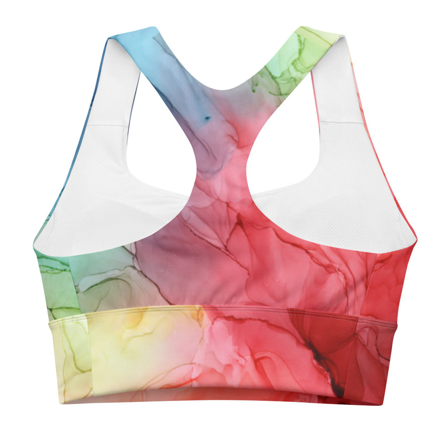 Rainbow Pop Longline Sports Bra