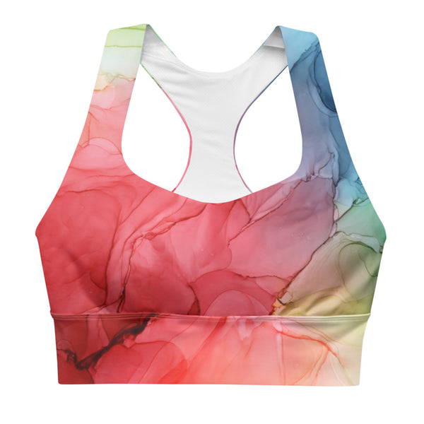 Rainbow Pop Longline Sports Bra