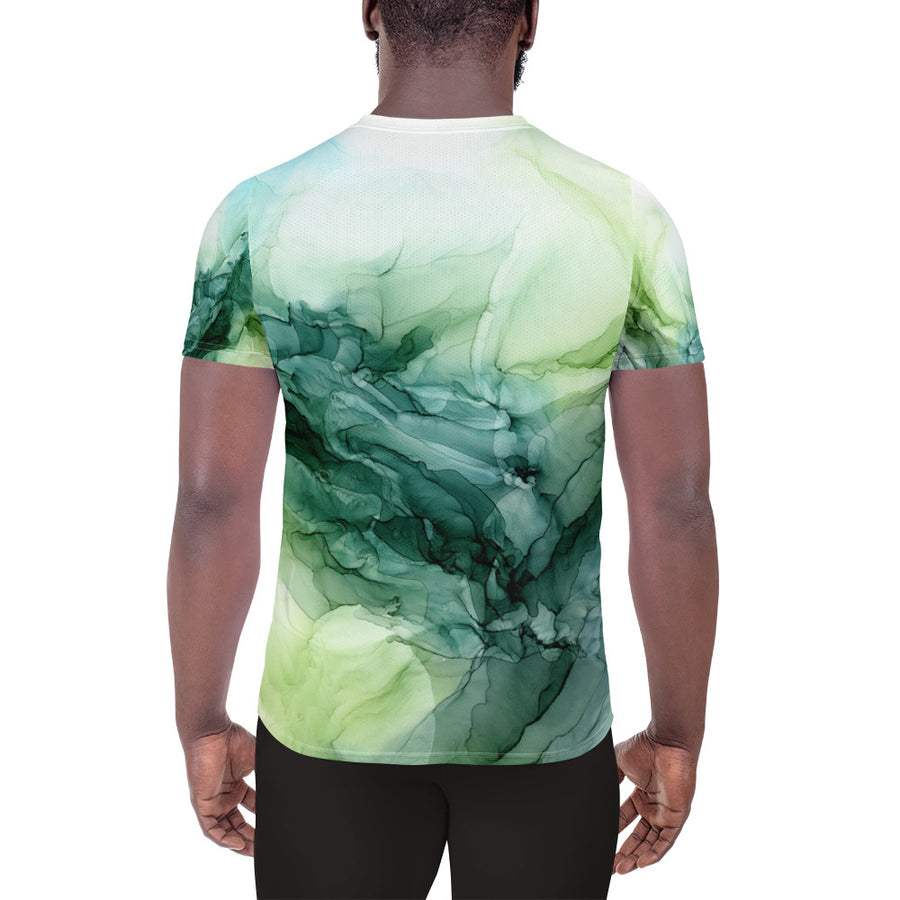 Green Botanical Men's Athletic T-shirt