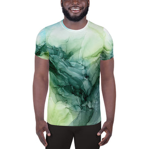 Green Botanical Men's Athletic T-shirt