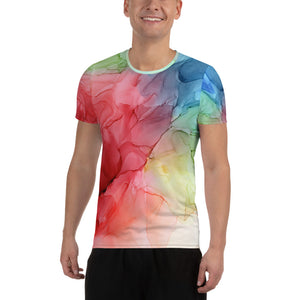 Rainbow Pop Men's Athletic T-shirt