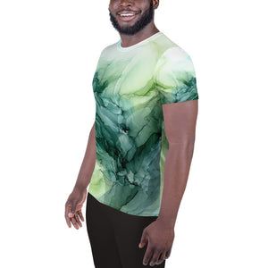 Green Botanical Men's Athletic T-shirt
