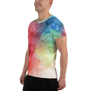 Rainbow Pop Men's Athletic T-shirt