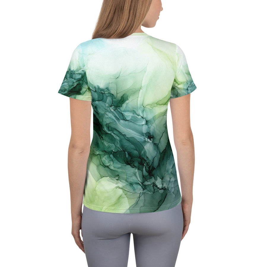 Green Botanical Women's Athletic T-shirt