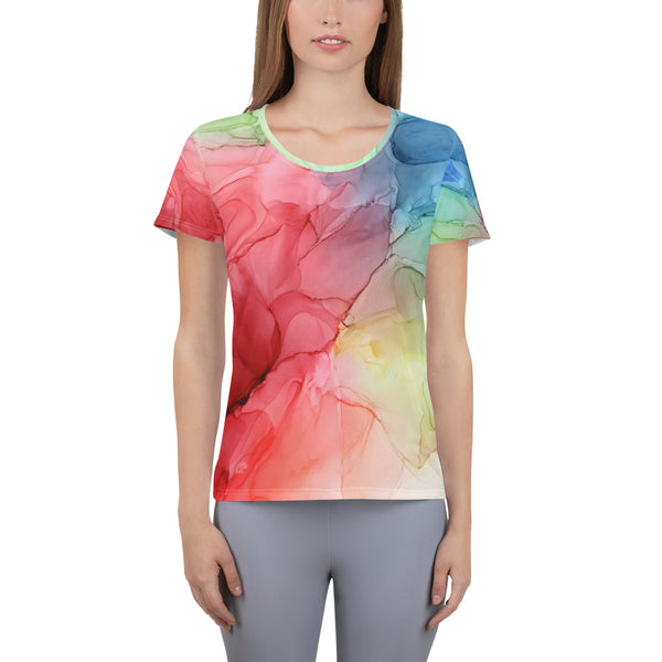 Rainbow Pop Women's Athletic T-shirt