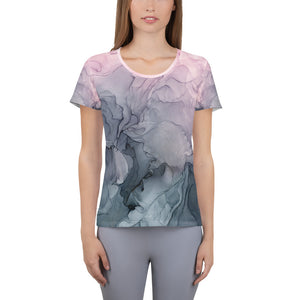 Blush and Paynes Gray Women's Athletic T-shirt
