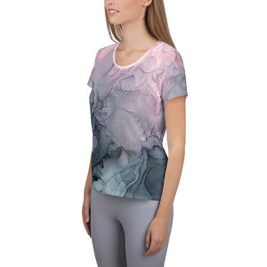 Blush and Paynes Gray Women's Athletic T-shirt