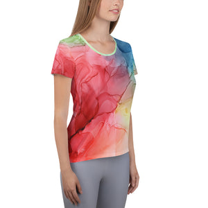 Rainbow Pop Women's Athletic T-shirt